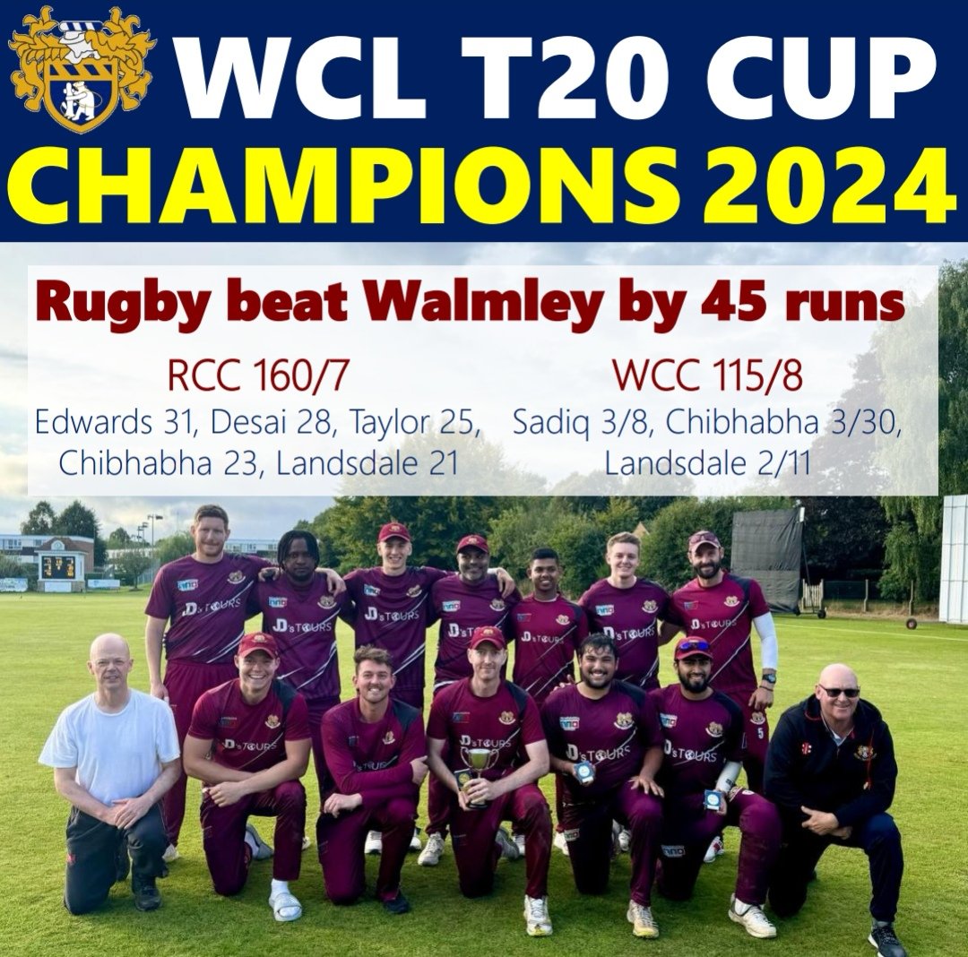 We etched our name onto the WCL T20 cup for the 3rd time yesterday, after a great team performance set up a 45-run win vs Walmley.