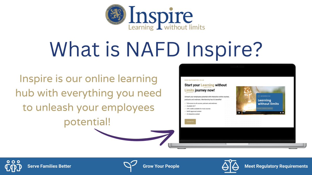 Have you checked out NAFD Inspire yet? It's our online learning hub designed to support your learning and development.

#learningwithoutlimits

Go to nafdinspire.co.uk today to learn more!