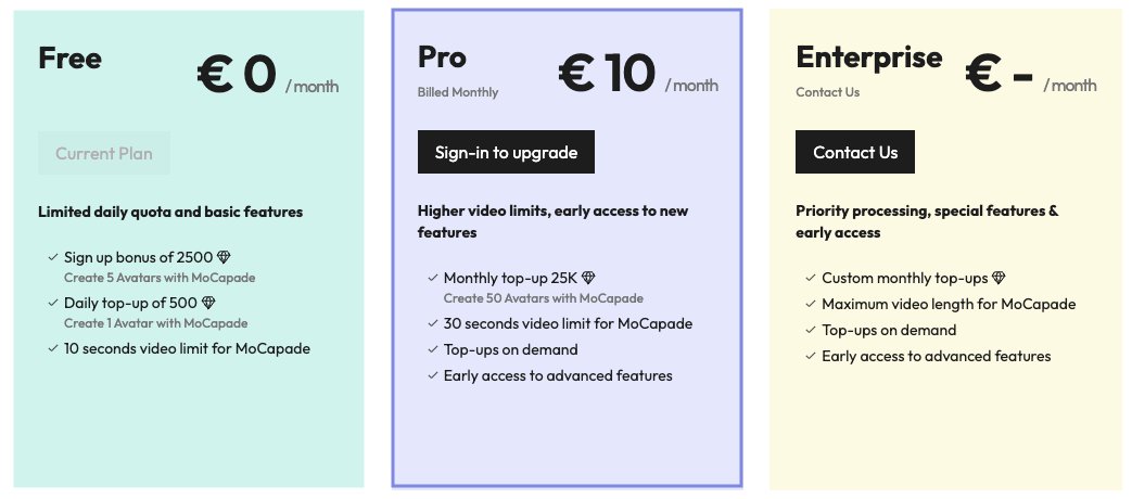 meshcapade's tweet image. As per popular demand: Meshcapade Me now has subscriptions! 🚀

3️⃣ new tiers designed to cater to your unique needs - whether you&apos;re a casual creator or a large enterprise, we&apos;ve got you covered. Explore more here: me.meshcapade.com/subscriptions

#AvatarCreation #Subscriptions…