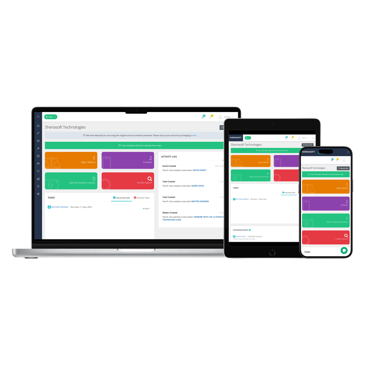 Tuxedosoft's tweet photo. Are you a lawyer and you are in need of an online system on the cloud to track your matters, clients &amp; bringups?

Introducing Sheriasoft LPM.

We offer a 30 day trial period at no cost for your law firm or practice.

https://t.co/48HyqU4uTC 

#IkoKaziKE #IkoKazi #legaltech https://t.co/9dkl0bntuw