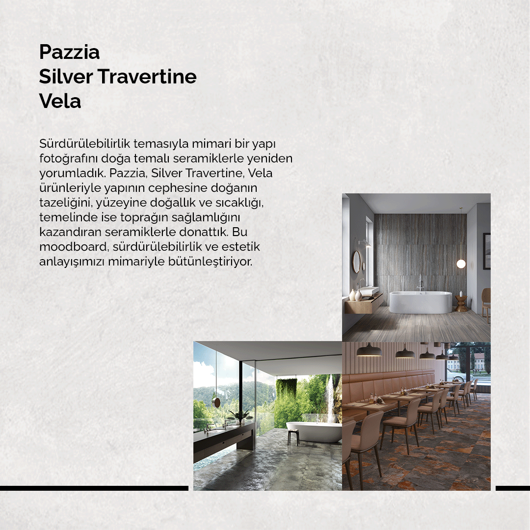 HititSeramik's tweet photo. Pamir Mimarlık, Hitit Seramik’in Pazzia, Silver Travertine ve Vela ürünleriyle tasarladığı moodboard çalışmasında, mimari bir yapı fotoğrafını doğa temalı seramiklerle yeniden yorumluyor. İçeriğe buradan ulaşabilirsiniz! https://t.co/Xc8PPB5UyK

#HititSeramik #HititOnTheGo https://t.co/g32njRRoJ2