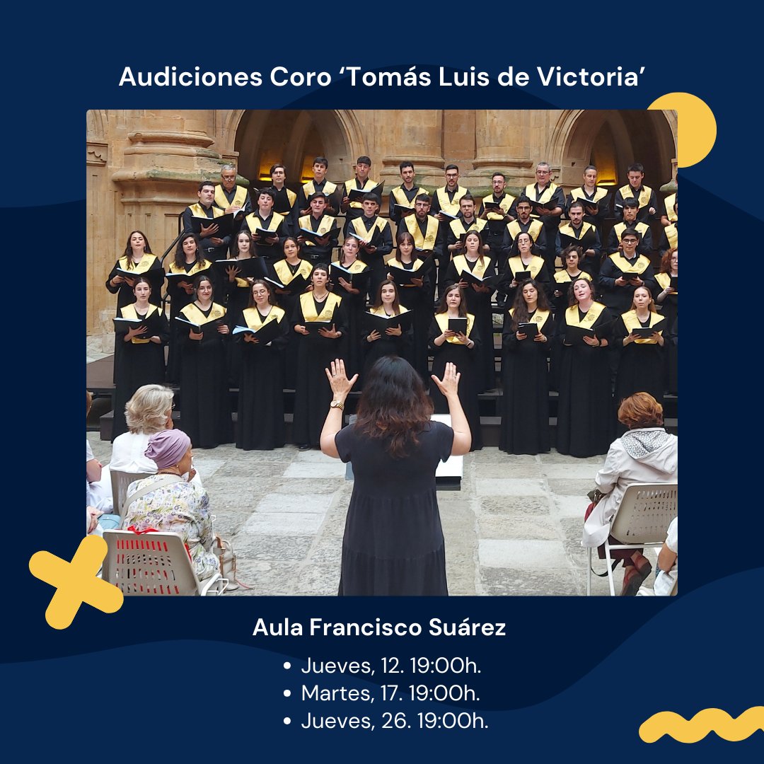 upsa's tweet image. ¿Te apasiona la #música y #cantar? ¡Este es tu momento!

Las #audiciones para el #Coro 'Tomás Luis de Victoria' de la #UPSA están abiertas! No pierdas la oportunidad y vive una experiencia única 🎵 ¡Apúntate!