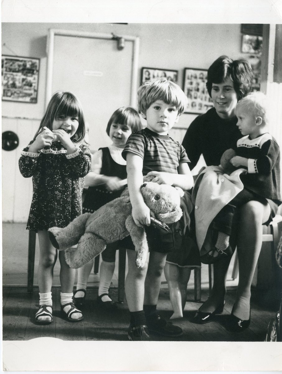 It's #NationalTeddyBearDay and we wanted to celebrate with this image of some children with a teddy bear (and by the looks of it, an exceptionally tasty toy train?).

The photo is undated but it's connected with a group of photos related to the East Grinstead Evening Institute.