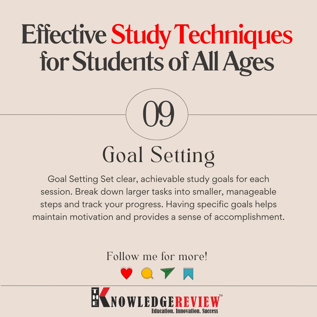 theknowledgerv's tweet image. Unlock your full potential by setting clear, achievable study goals! 🎯 Break down big tasks into smaller, manageable steps, and watch your progress soar. 💪 Consistent goals keep you motivated and on track toward success! 🌟

#GoalSetting #StudyGoals #StayMotivated