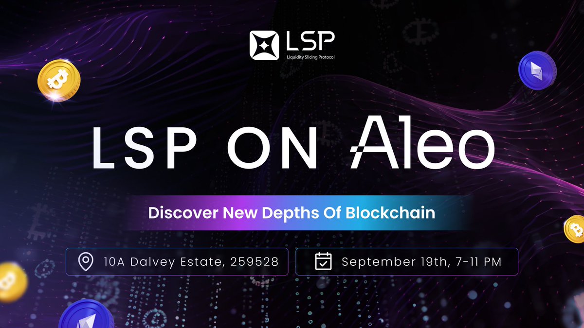 🚀 Big Announcement! #LSP is making its debut on <a href="/AleoHQ/">Aleo</a>!

⚡️Gain deep insights into cutting-edge blockchain technology.

➡️ Secure your spot today: lu.ma/wu6wiglm

#TOKEN2049 #Aleo #CryptoEvents #LSPonAleo