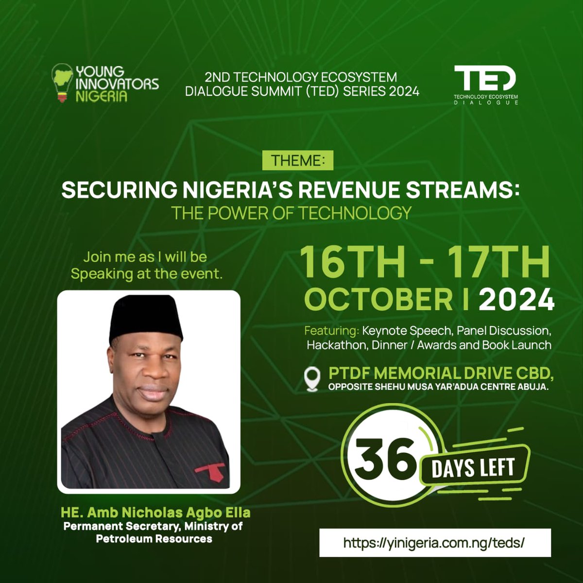 Sub_Saharan_Man's tweet image. &quot;Get ready for Nigeria&apos;s biggest tech event! Register now for the Technology Ecosystem Dialogue, Book Launch &amp;amp; Awards! Connect with industry leaders, innovators &amp;amp; change-makers! #TEDS2024 #YIN@10 #TechRepublic 

#TEDSERIES
