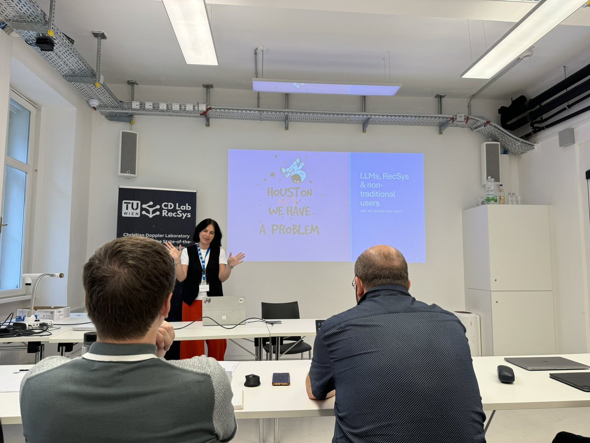Sole Pera  <a href="/DrCh0le/">Sole Pera</a>  on RecSys &amp; Non-Traditional Users at our Collaboration with AI Workshop <a href="/tu_wien/">TU Wien</a> #CDLRecSys