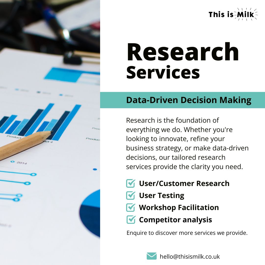 This is Milk (@thisismilkuk) on Twitter photo We offer a range of research services designed to give your business the insights it needs to thrive!
Enquire today to discover the full range of ways we can support your growth!
Contact: hello@thisismilk.co.uk
#ResearchServices #Research #CustomerExperience #MarketAnalysis We offer a range of research services designed to give your business the insights it needs to thrive!
Enquire today to discover the full range of ways we can support your growth!
Contact: hello@thisismilk.co.uk
#ResearchServices #Research #CustomerExperience #MarketAnalysis