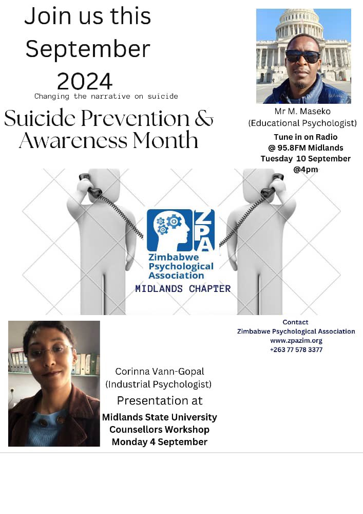Such a privilege to have presented at the Midlands State University’s Counselling Conference raising awareness on Suicide and its prevention. Let us preserve life, encourage those struggling with mental health issues to seek professional help. #MentalHealthAwareness
