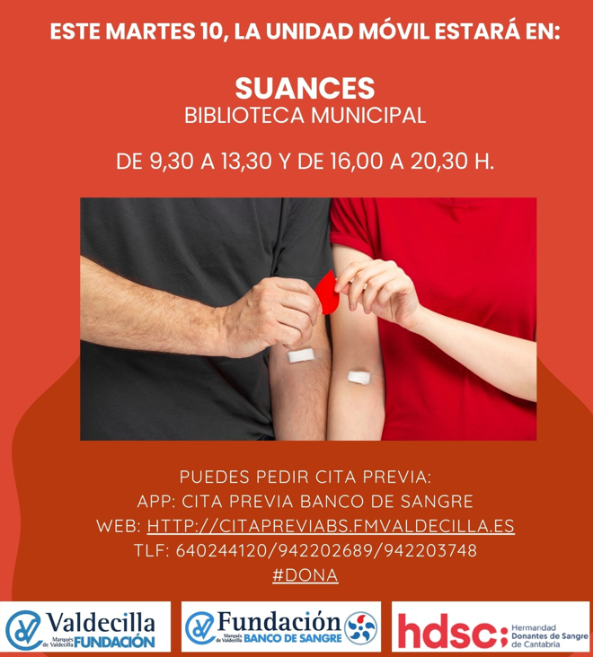 Este martes, 10 de septiembre, estaremos en la
📚Biblioteca Municipal de #SUANCES

📲 Puedes pedir cita previa para donar en cualquiera de los puntos de donación a los que acude la unidad móvil por la región y, también el <a href="/HUnivValdecilla/">Hospital Universitario Marqués de Valdecilla</a>  🏥

#donsangre #donavida