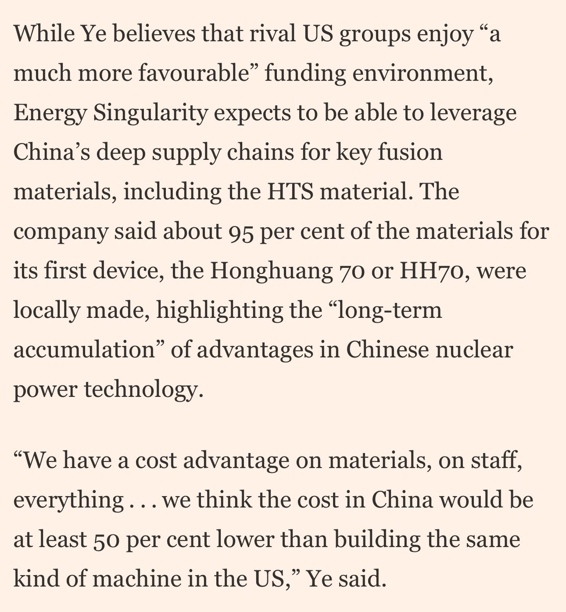 Benedict Cooney (@benedictcooney) on Twitter photo “Controlled nuclear fusion is the only direction for future energy” — State Council of China
The UK currently risks losing some of its early advantages here. Potentially critical for future strategic competition 
on.ft.com/4gaPm4Z “Controlled nuclear fusion is the only direction for future energy” — State Council of China
The UK currently risks losing some of its early advantages here. Potentially critical for future strategic competition 
on.ft.com/4gaPm4Z