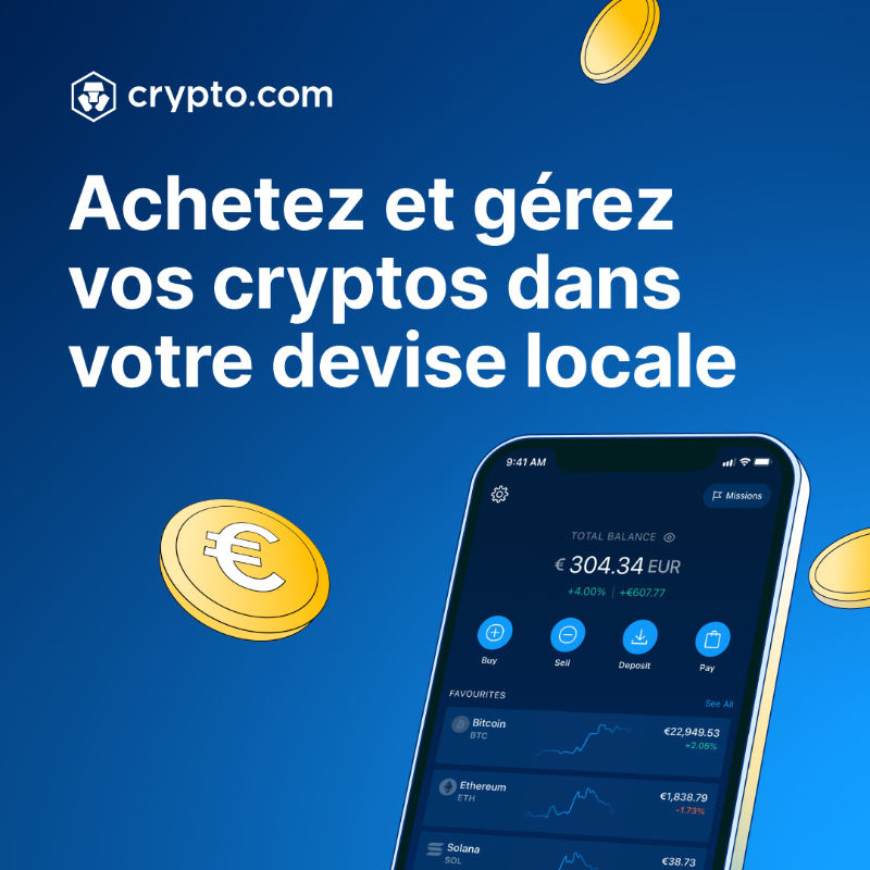 cryptocom's tweet photo. commencez avec seulement 10€