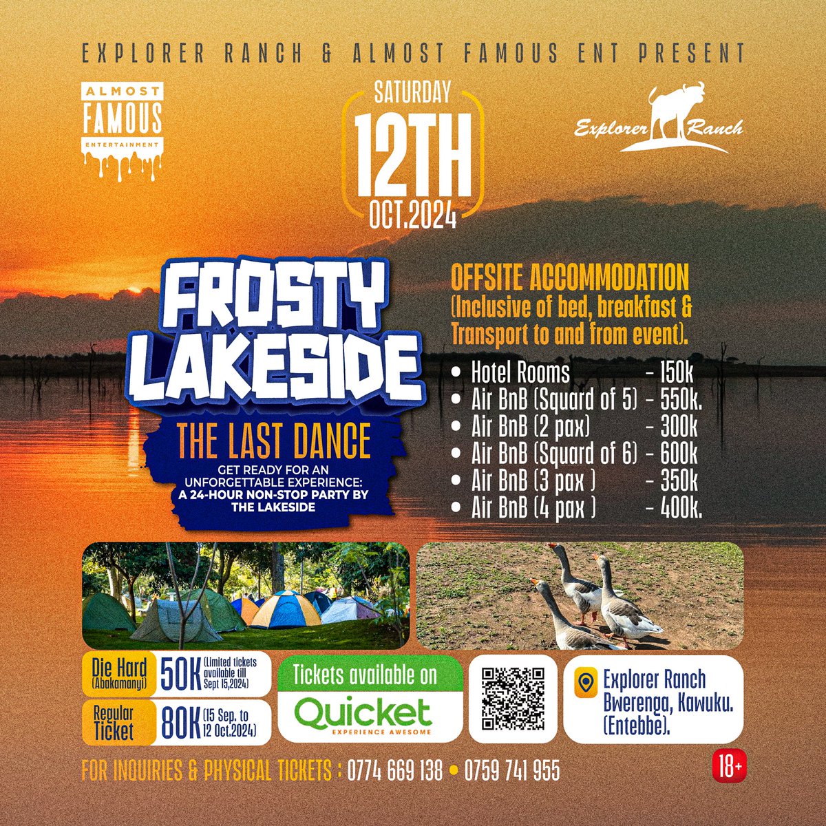 AlmostFamousUG's tweet photo. Die Hard ticket sales end this week on September 15th! ⏳

Have you secured your spot at #FrostyLakeside yet? Don’t miss out on the fun—grab your tickets now for just 50k!

Get yours today: https://t.co/hiMXVS1Tb2 https://t.co/MaztotU1Mp