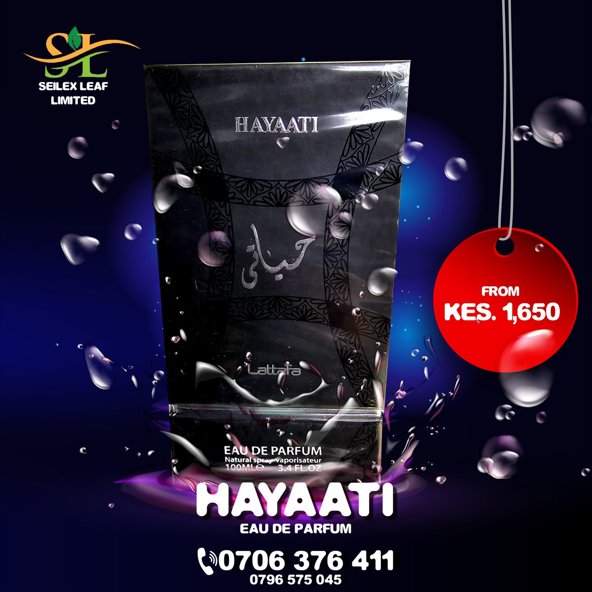 Seilexleaf's tweet image. Happy New Week!! Scent yako inasema mengi, so choose the best! Hayaati perfumes at Seilex Leaf – pocket-friendly prices pia

Hayaati
Eau De Parfum
KES. 1,650

𝐂𝐀𝐋𝐋 𝐍𝐎𝐖!!
☎𝟎𝟕𝟎𝟔 𝟑𝟕𝟔 𝟒𝟏𝟏
☎𝟎𝟕𝟗𝟔 𝟓𝟕𝟓 𝟎𝟒𝟓

#seilexleaf #designerperfumes #hayaatiperfume