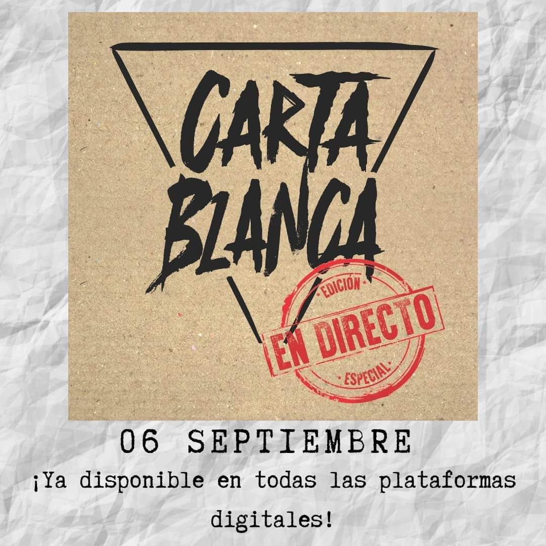 CartaBlancaRock's tweet photo. 🚨 YA ESTÁ AQUÍ 🚨 

Ya tenéis disponible nuestro nuevo disco "En directo-Edición especial" en todas las plataformas digitales, nuestro canal oficial de Youtube y en formato físico.

¡Disfrútenlo familia! 🤘🏻😝

#CartaBlanca #ENDIRECTO #rock
#rockband #Concierto #rocknroll https://t.co/5u5UEmZ9Tn