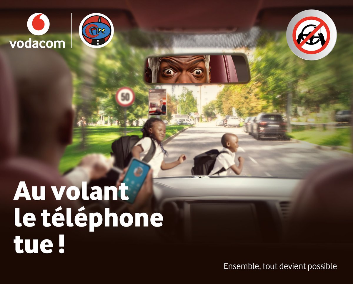 Vodacomcongo's tweet photo. Excellente semaine à tous !
Restons concentrés sur la route pour prévenir les accidents et sauver des vies.
Ensemble, disons NON à l'utilisation du téléphone en conduisant et contribuons à rendre nos routes plus sûres.
#PasDeTelephoneAuVolant
#EnsembleToutDevientPossible.
#VodacomRDC