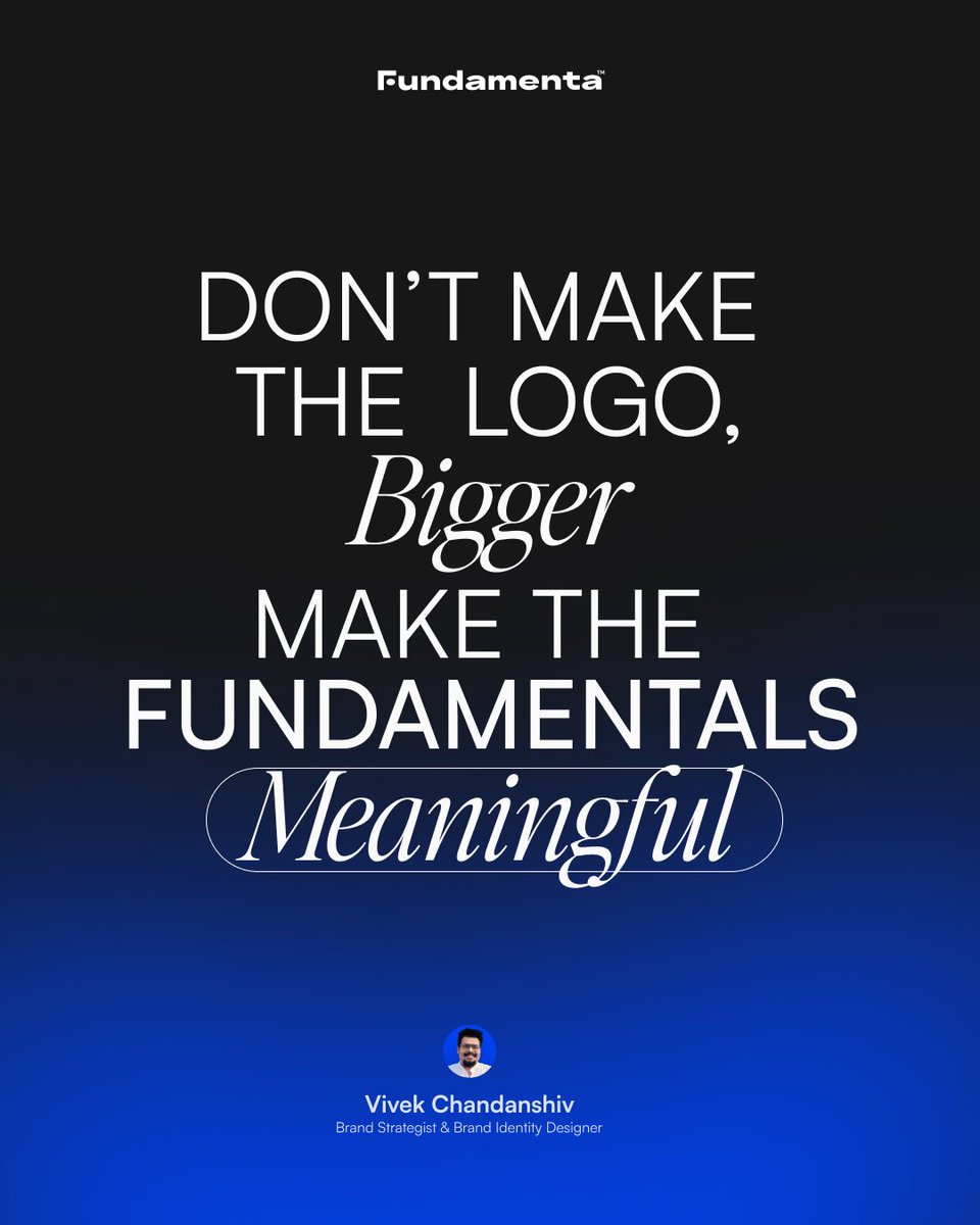Don’t make the logo bigger, make the fundamentals meaningful. Build a brand narrative that connects, resonates, and drives real growth.
#branding