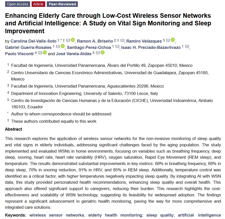 FutureInternet6's tweet photo. 🔔🔔🔔#MDPIfutureinternet [New Published Papers in 2024] 

Title: Enhancing Elderly Care through Low-Cost #WirelessSensorNetworks and #ArtificialIntelligence: A Study on Vital Sign Monitoring and Sleep Improvement

Please read at:  https://t.co/vDgjgw5i11 

@ComSciMath_Mdpi https://t.co/CLso9jrGmM