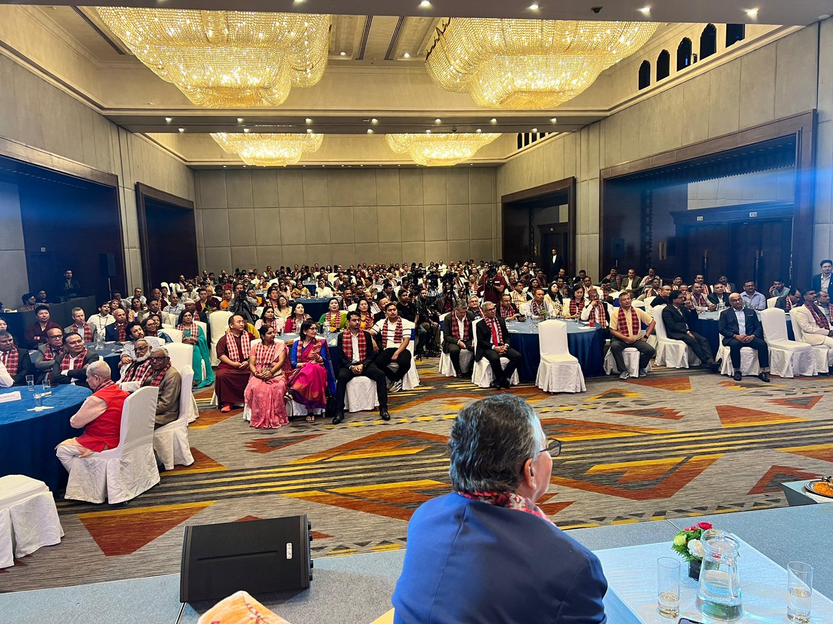 BishowParajuli's tweet photo. Delighted to have fantastic evening with large numbers of dignitaries &amp; friends and welcome Prof @achyuta_samanta to kathmandu. Huge appreciation to him for his contribution to education, humanity, visionary leadership &amp; partnership with Nepal. https://t.co/t2bEKsJu1J