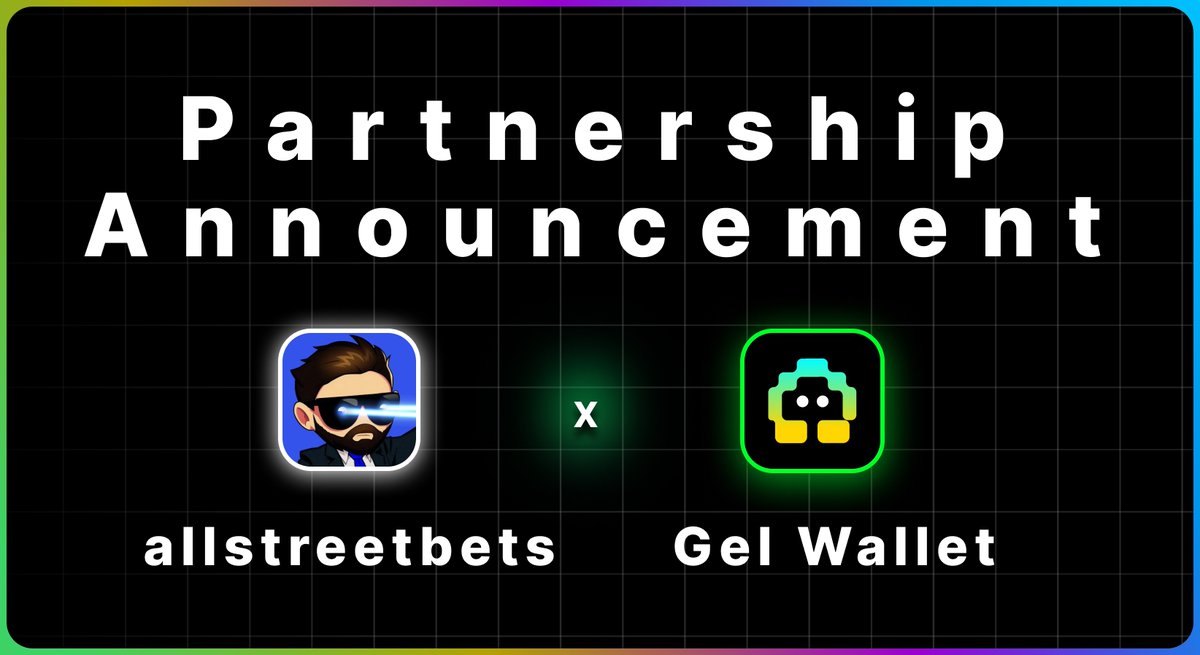 GelLabsGlobal's tweet photo. Gel Wallet X All Street Bets

Gel Wallet is teaming up with All Street Bets ($BETS) @AllStreetBetsV1  to bring you a new era of freedom in the decentralized world. 

Created by the founder of WallStreetBets and the Web3 community, $BETS is your gateway to the future of culture coins. 

Stay tuned for more updates and join us in this groundbreaking collaboration! 🌟