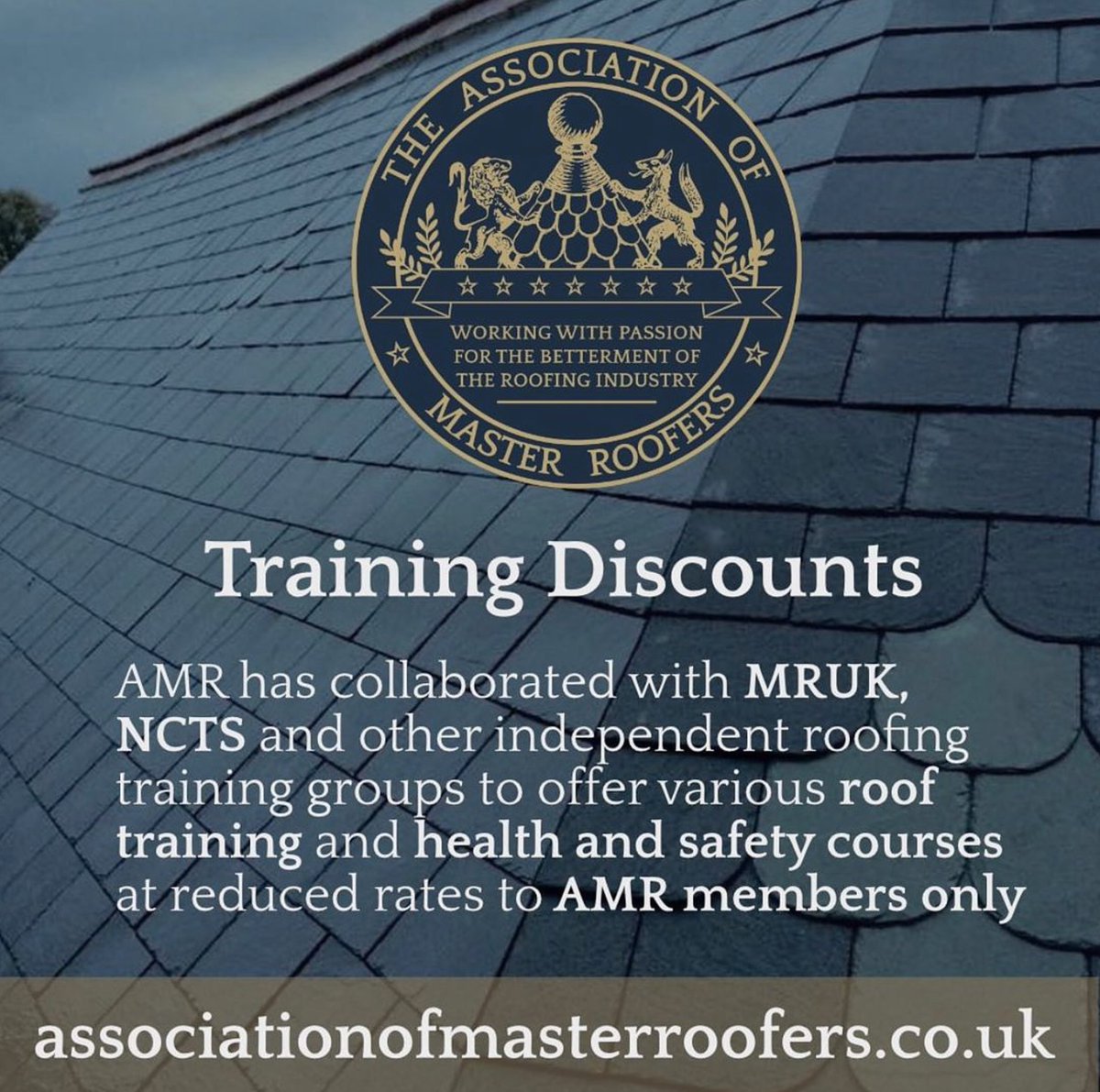 Become an AMR Member today and receive exclusive discounts on the Master Roofers and NCTS training courses!

Join the association and email membership@aomr.uk or visit associationofmasterroofers.co.uk for more information.

#AMR #tradesassociation #discounts #ukroofing #artofroofing