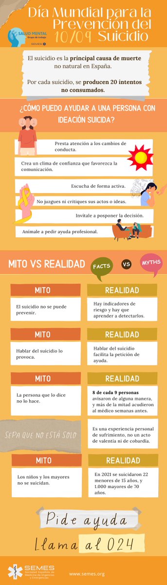 🎗Día mundial de la prevención del #suicidio 

🎗Con el GdT #SEMES #SaludMental 

🫂Recuerda que o estás solo
🫂Pide ayuda

#diamundialprevencionsuicidio