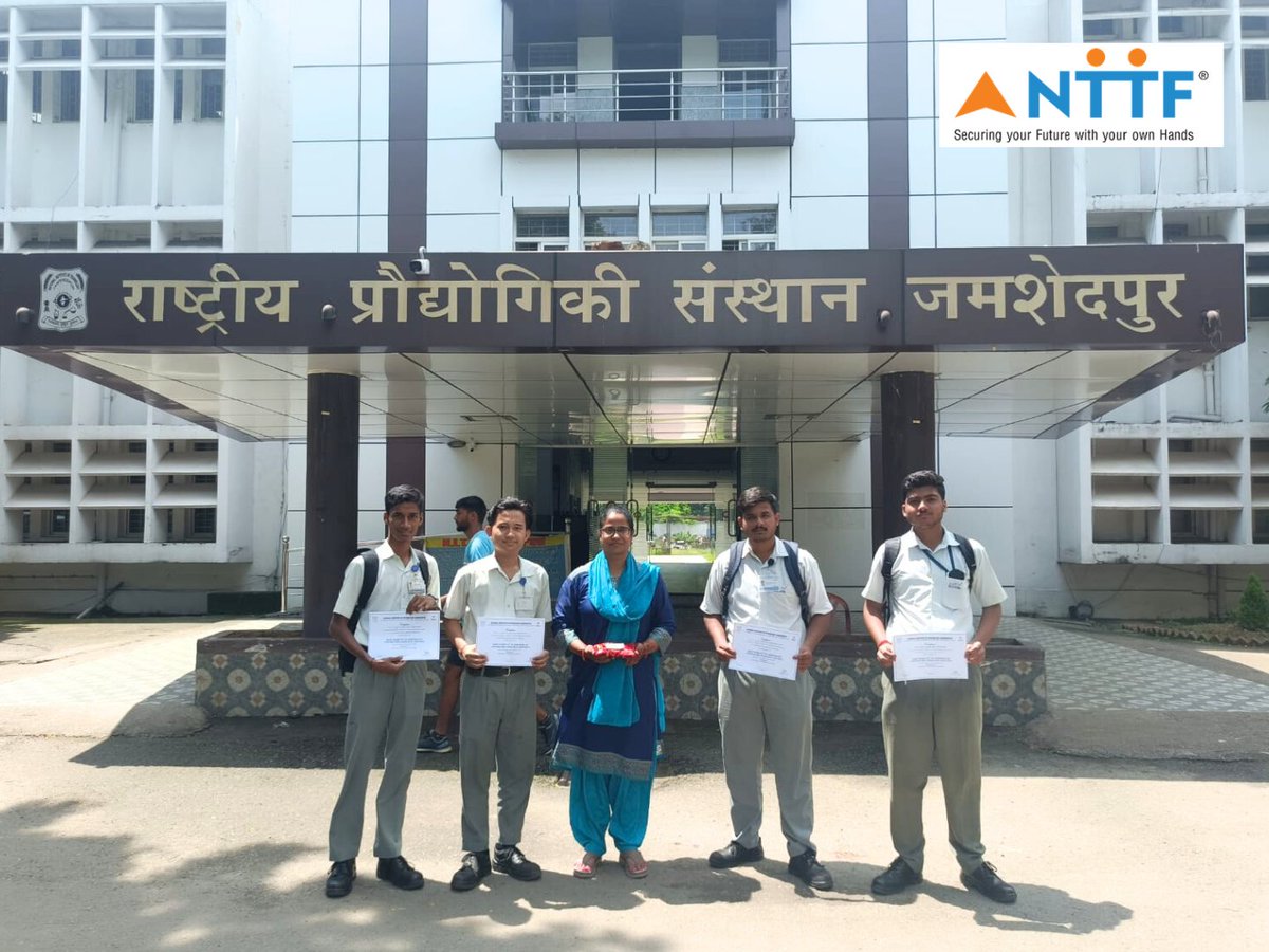 NTTFindia's tweet image. Congratulations to our RNTC trainees on winning 1st prize at the NIT Jamshedpur Hackathon Prototype/Model Exhibition! Kudos to Jay Prakash, Sambhav, Biman, &amp;amp; Utkarsh for their innovative projects. #NTTF #RNTC #Hackathon #Innovation