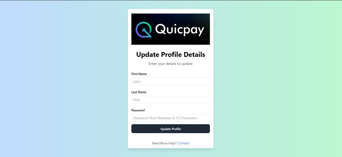 SparshGupta121's tweet photo. Took me 3 days to completed the QuicPay payment app🚀,includes features like user search, payment sending, profile updates, and password reset.

Built with React, Node.js and MongoDB.

Check out :

Live App: https://t.co/o8RPQnh3VB
GitHub Repo: https://t.co/aVoLHfdeY1

#100xDevs https://t.co/ALgtaFmnVl