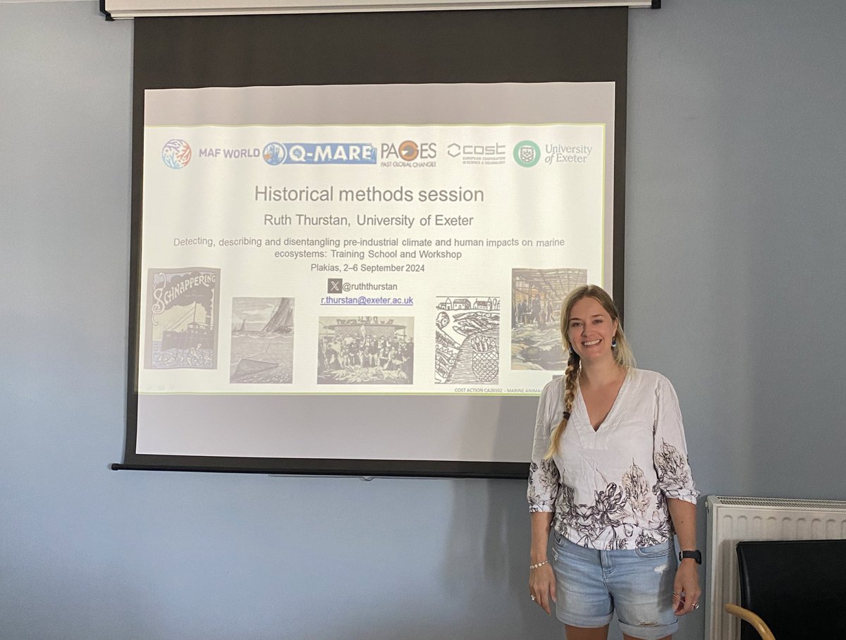 ruththurstan's tweet image. Last week I had the pleasure of learning about different approaches to understanding past #marine ecosystems. thanks to the organisers @kagiadi @PastOceans, Tatiana Theodoropoulou, funders @maf_world @Q_MAREwg & contributors! @ExeterMarine @UniExeCEC