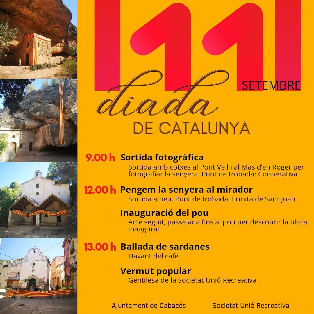 Errors de l'Ajuntament de Cabassers, governat per <a href="/Esquerra_ERC/">Esquerra Republicana</a>: és la diada NACIONAL de Catalunya. Cap estelada. Molt passejar la senyera però el nom oficial del poble en castellà i per herència del franquisme, #CABACÉS. Posar una placa inaugural a un pou sembla un anacronisme.