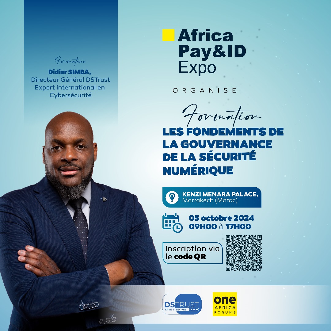 DidierSimba's tweet image. 🚨 FORMATION EXCLUSIVE SUR LA GOUVERNANCE DE LA SECURITE NUMERIQUE 🚨

Rejoignez-moi à #Marrakech le 5 octobre 2024 pour une formation incontournable lors de la 17e édition de l&apos;#APIDE organisé par @OneAfricaForums 

📲 Inscription : i-conferences.org/inscription/?p…