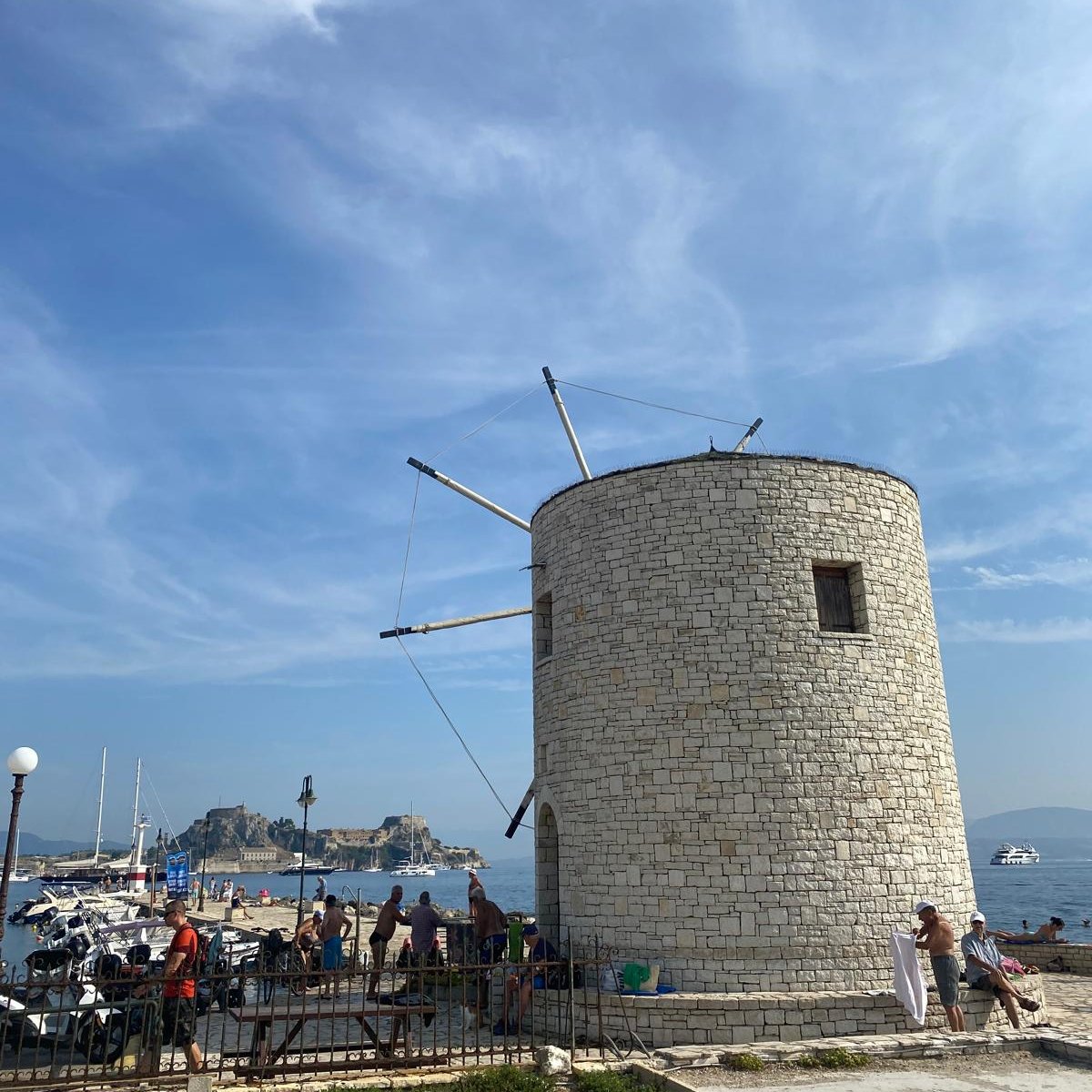 Morning all from Corfu's Anemomelos (windmill) on the opposite end of Garitsa Bay from the Old Fortress - a wonderful spot &amp; one of the places the town locals take their daily swim