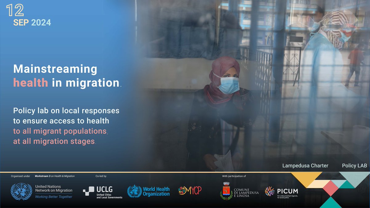 uclg_org's tweet photo. 📢 Join us for the 2nd Lampedusa Health & Migration Policy Lab
📅 Sept 12 | 2pm - 5:30pm CET
We'll address local barriers & explore solutions for ensuring access to health for all migrants at every stage of migration.
🔗https://t.co/qQhDrzLnnk
#LampedusaCharter #NotABorderTale https://t.co/LjFGq8c71l