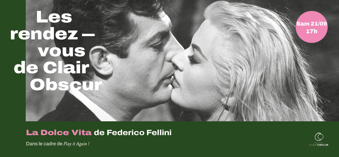 "Arpenter la ville" avec les rendez-vous de Clair Obscur au <a href="/Cinema_ARVOR/">Cinéma ARVOR 🎬</a>

2d rdv le 19/09 — Rome
"La Dolce Vita" de Fe. Fellini
Dans le cadre du festival "Play it Again!"

👁️ Toute la saison : urlz.fr/s4S6