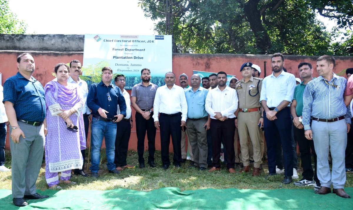 ACD - Jammu (@acd_jammu) on Twitter photo As part of the #SVEEP campaign for the upcoming Assembly Elections, a plantation drive was held at Model Hr. Sec. School, Domana, Block Bhalwal. Sh. P. K. Pole (IAS) <a href="/ceo_UTJK/">CEO UT OF J&K</a> led the initiative, accompanied by Sh. Sachin Kumar Vaishya (IAS) DEO, Jammu. As part of the #SVEEP campaign for the upcoming Assembly Elections, a plantation drive was held at Model Hr. Sec. School, Domana, Block Bhalwal. Sh. P. K. Pole (IAS) <a href="/ceo_UTJK/">CEO UT OF J&K</a> led the initiative, accompanied by Sh. Sachin Kumar Vaishya (IAS) DEO, Jammu.