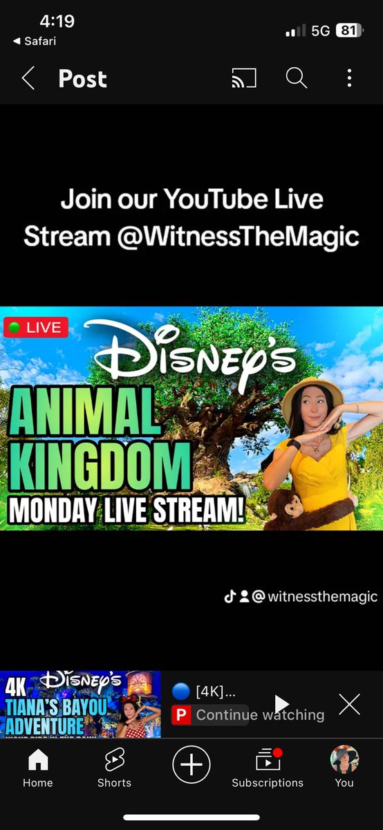 MagicMakers365's tweet image. Join us as we invite you to Witness The Magic! At a Walt Disney World Live Stream for #MagicMaker Monday at Animal Kingdom!
Here is the link to the live stream:
youtu.be/6VSx5T1hhzc
We'll see you at 3:00pm!
#WaltDisneyWorld #AnimalKingdom #DisneyWorld #Live #WitnessTheMagic