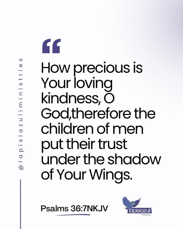 LapisLazuliMin's tweet image. God is kind enough to spread His wings of protection over all, He is dependable enough for men to trust Him without fear of failing.
#ScriptureMonday 
#Monday