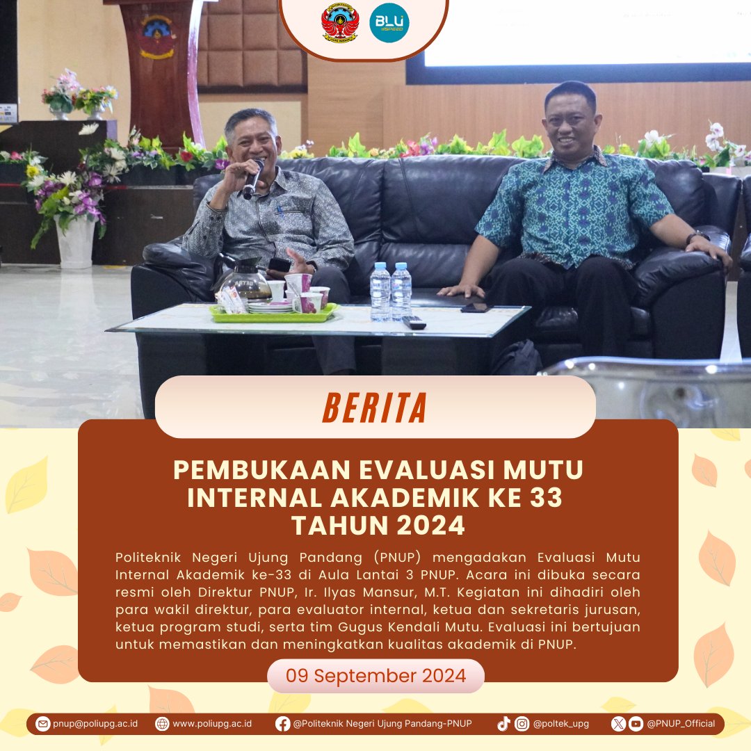 OfficialPnup's tweet photo. Pembukaan Evaluasi Mutu Internal Akademik ke-33! Dibuka oleh Direktur Ir. Ilyas Mansur, M.T., acara ini dihadiri oleh para wakil direktur, evaluator internal, ketua dan sekretaris jurusan, serta tim Gugus Kendali Mutu. Bersama, kita tingkatkan kualitas akademik di PNUP! ✨📚 https://t.co/VY2Ij2I2TE