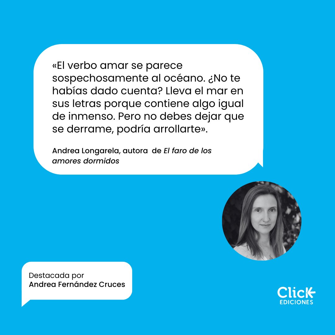 💬Un fragmento de la obra El faro de los amores dormidos de Andrea Longarela. Propuesta por uno de los autores de <a href="/clickediciones/">Click Ediciones</a>, Andrea Fernández Cruces.✒️

#citasliterarias #clickediciones #johnverdon #instabook #bookgram
