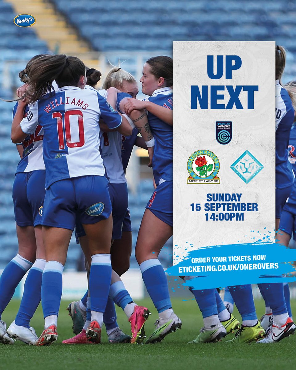 6️⃣ days to go until we're back at Ewood Park 🤩

Make sure you've secured your tickets to see us play against London City Lionesses this weekend!

🎫 eticketing.co.uk/onerovers/EDP/…

#Rovers 🔵⚪