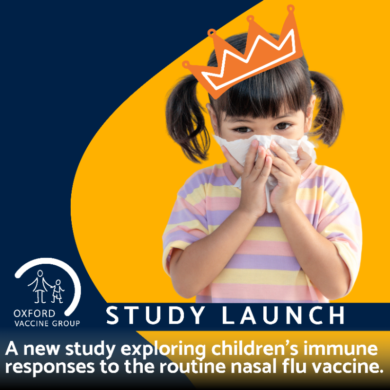 OxfordVacGroup's tweet photo. Study Launch: STELLAR Study 🌟

📢 The nasal Flu vaccine protects young children against influenza and its harms. Our study will help to understand how it does this -in order to help us develop similarly good vaccines against other bugs.

Find out more below 👇🏽