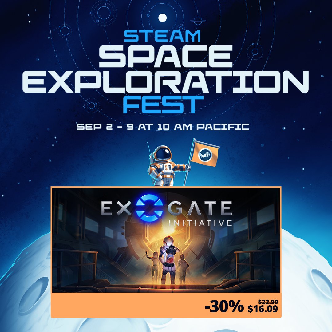 Only few hours left to grab Exogate Initiative at -30% during the Steam Space Exploration festival!