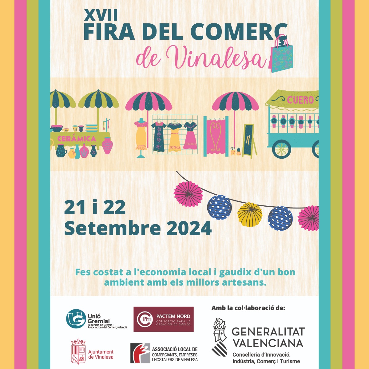 Mancomunitat del Carraixet (@mancocarraixet) on Twitter photo FIRA DEL COMERÇ
🛍️Vols participar en la fira del comerç de Vinalesa?
Sens dubte, un bon moment per a donar a conéixer el teu comerç entre els pobles del voltant.
👉Si t'interessa, pots escriure un correu a ✉️promocioeconomica@vinalesa.org o telefonar al 📞961499798 ext.3. FIRA DEL COMERÇ
🛍️Vols participar en la fira del comerç de Vinalesa?
Sens dubte, un bon moment per a donar a conéixer el teu comerç entre els pobles del voltant.
👉Si t'interessa, pots escriure un correu a ✉️promocioeconomica@vinalesa.org o telefonar al 📞961499798 ext.3.