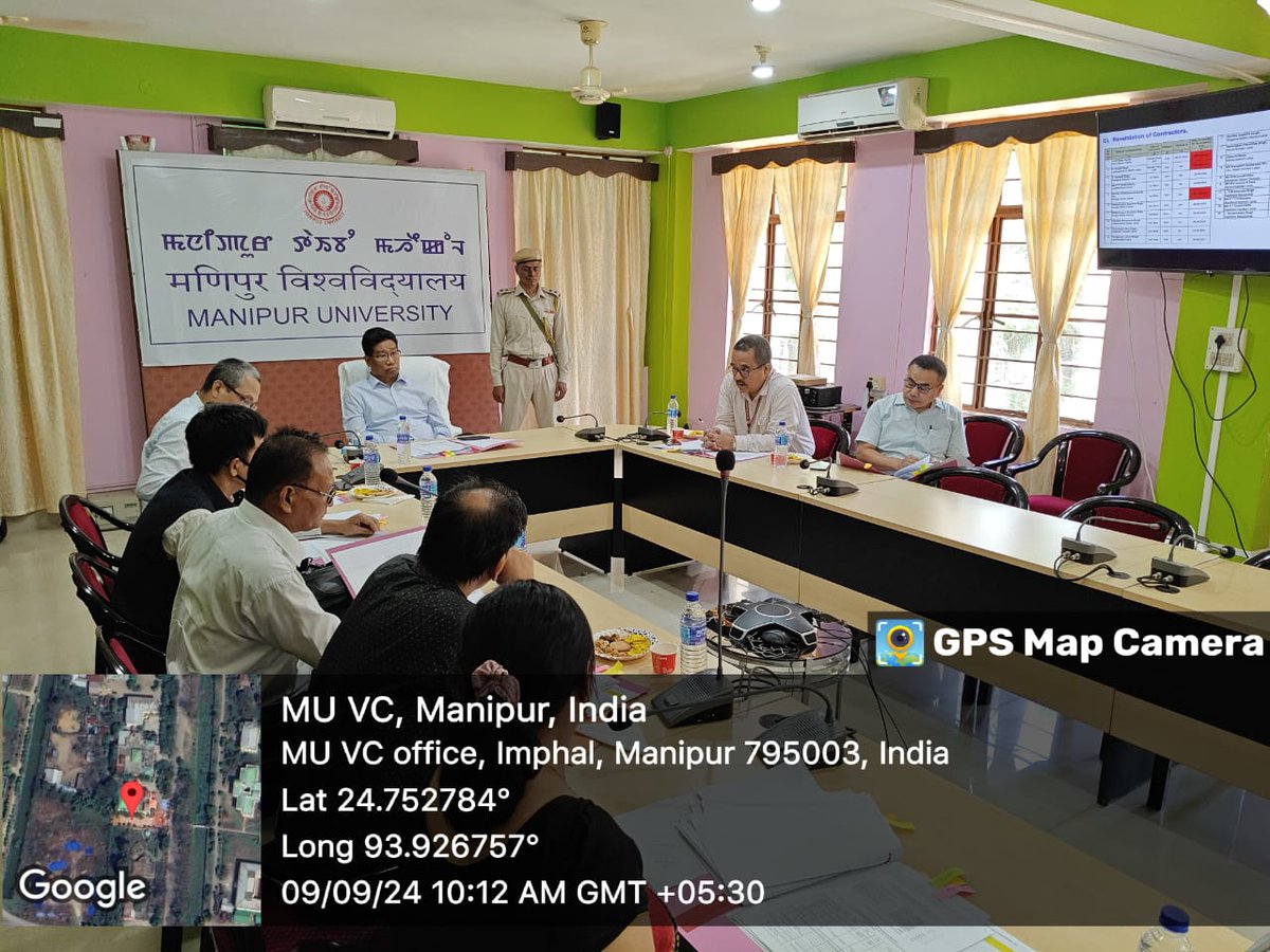 ManipurUniverse's tweet image. 🏢 Manipur University conducted its Building Committee Meeting on 09-09-2024 to discuss upcoming infrastructure projects and developments on campus. #BuildingCommittee #ManipurUniversity #CampusDevelopment