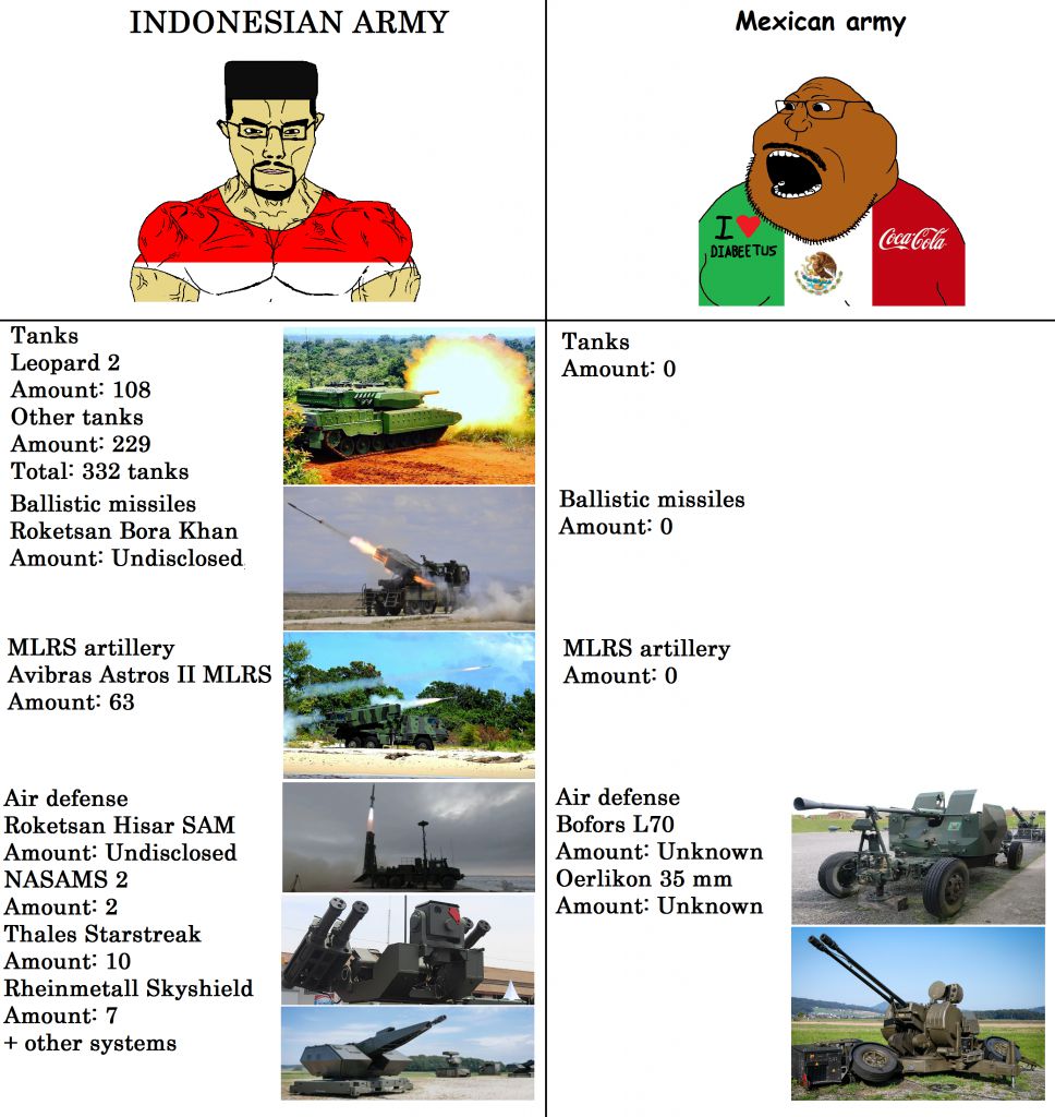 An Indonesian-Mexican Meme War happened on /k/ and this was the leftover  equipment on the battlefield, image size:968x1024