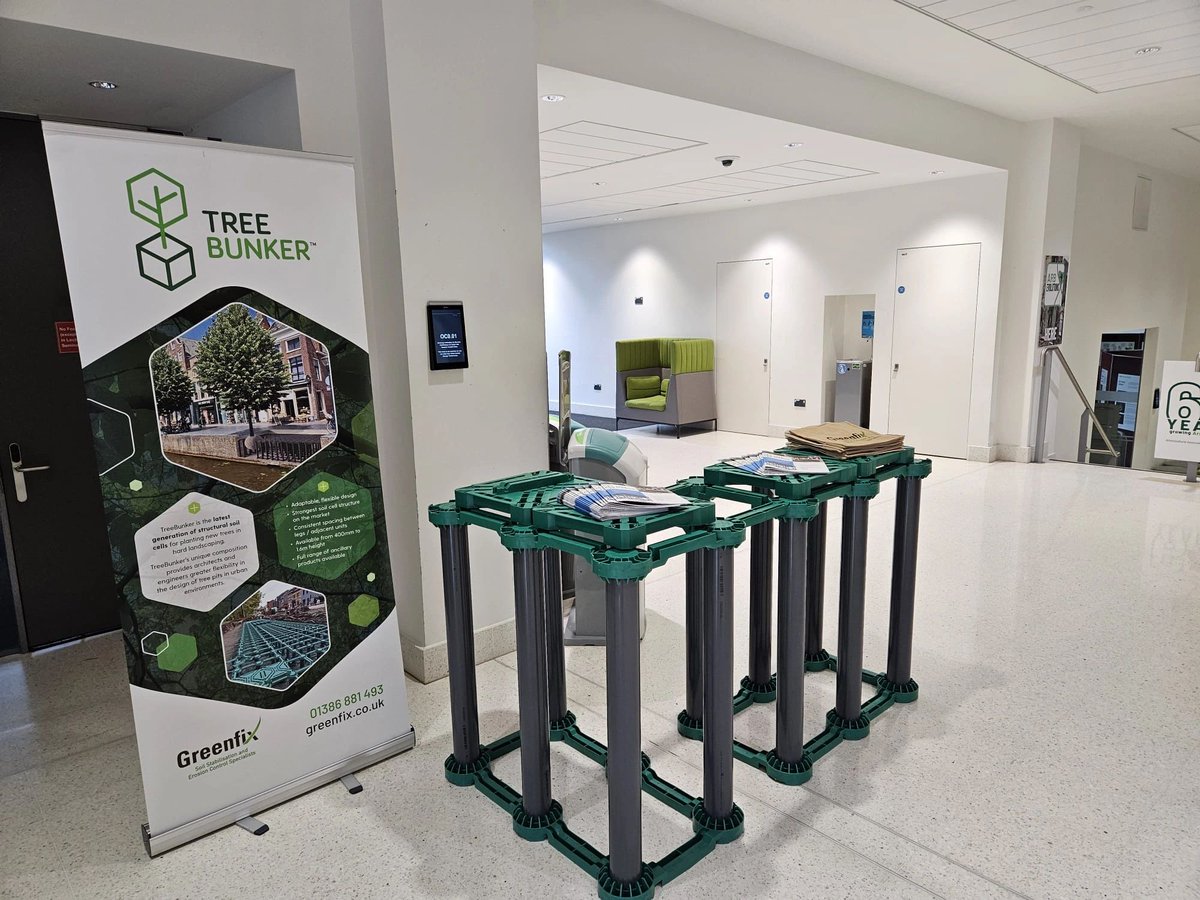 GreenfixUK's tweet image. It’s day one of the @ArbAssociation Conference at Warwick University, and we are so pleased to be exhibiting once again. Learn more about TreeBunker™ and Geoweb® Tree Root Protection on our stand. #UrbanTreePlanting #Geoweb #TreeRootProtection