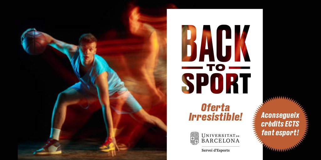EsportsUB's tweet photo. 🏃♂️ #BackToSport | Comença el curs amb energia fent esport a la @UniBarcelona!
💪 Tot l’any per només 200 €
🎓 Aconsegueix crèdits ECTS mentre fas esport
🔗 Per saber-ne més: https://t.co/ISvFq76fM9
#EsportsUB #EsportUniversitari https://t.co/N8OeRqb7VJ