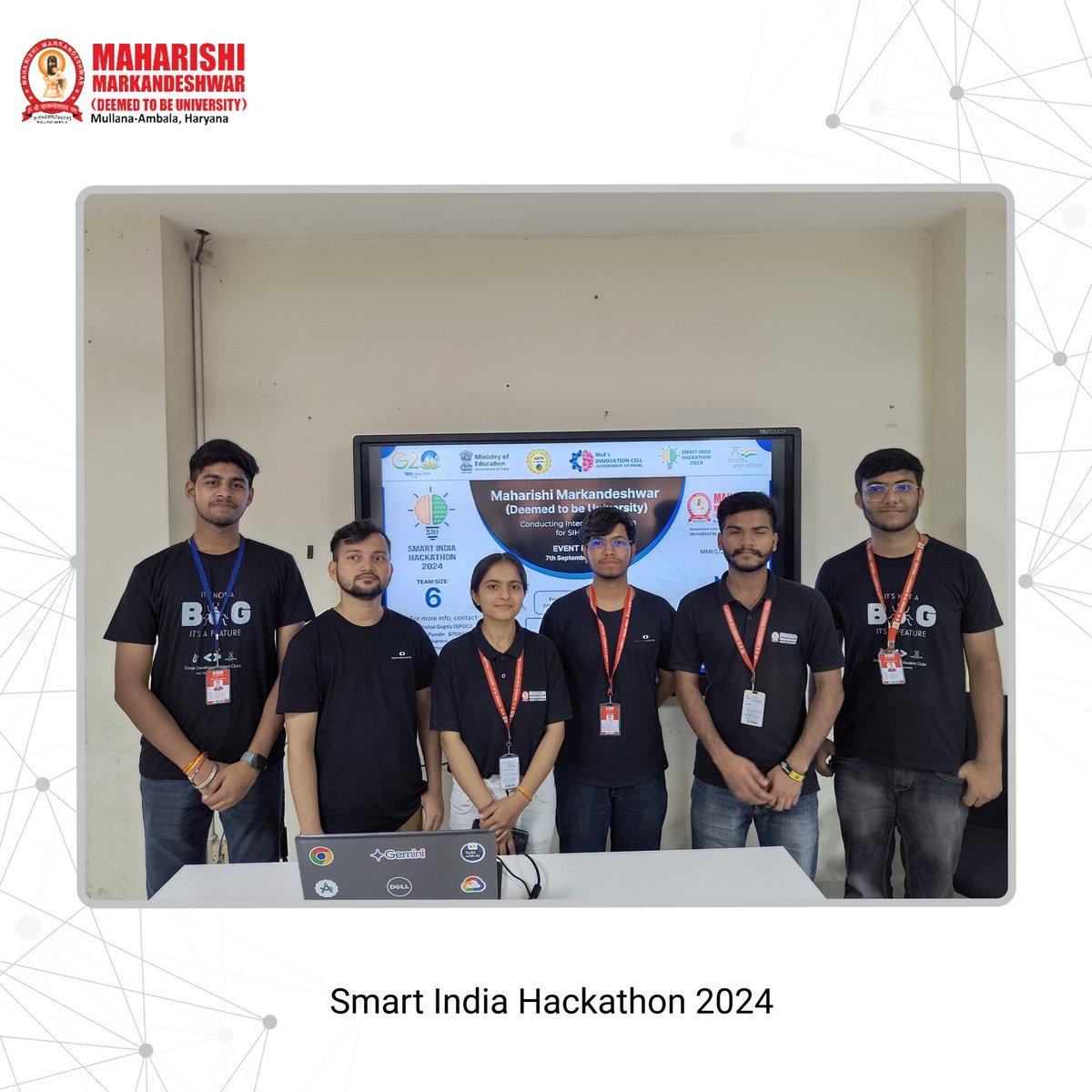 gdsc_mmdu's tweet photo. On September 7, 2024, the CSE Department of MMEC, MM(DU), hosted the Internal Smart India Hackathon, aligning with the Government of India's strategic goals. Tackling real-world challenges.

#smartindiahackathon #sih2024 #mmec #hackathon

@mhrd_innovation
@EduMinOfIndia

#SIH2024 https://t.co/0SSp4mhxfb