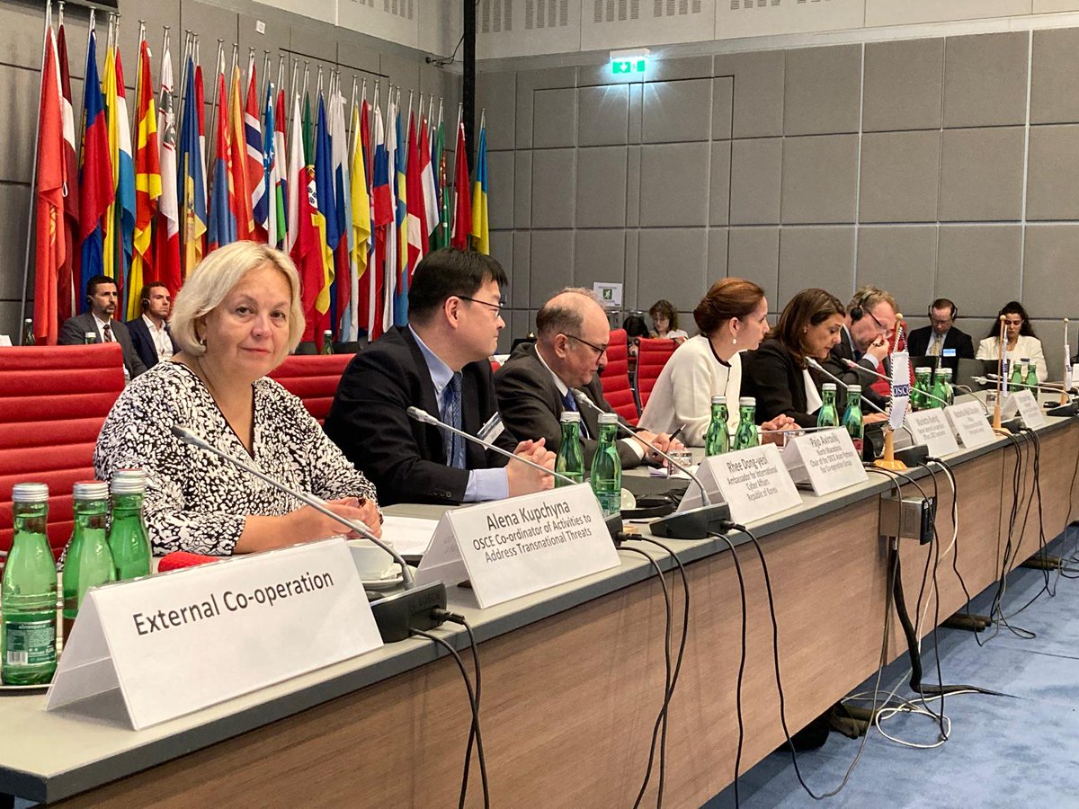 Alena Kupchyna (@alenakupchyna) on Twitter photo Inter-regional co-operation is essential in cyberspace. Grateful to the 🇰🇷 for their continued support in exchanging regional experiences between Asia and #OSCE on #cybersecurity. #cyberCBMs
@OSCE24MT <a href="/mission_vienna/">Mission of the Republic of North Macedonia Vienna</a> Inter-regional co-operation is essential in cyberspace. Grateful to the 🇰🇷 for their continued support in exchanging regional experiences between Asia and #OSCE on #cybersecurity. #cyberCBMs
@OSCE24MT <a href="/mission_vienna/">Mission of the Republic of North Macedonia Vienna</a>