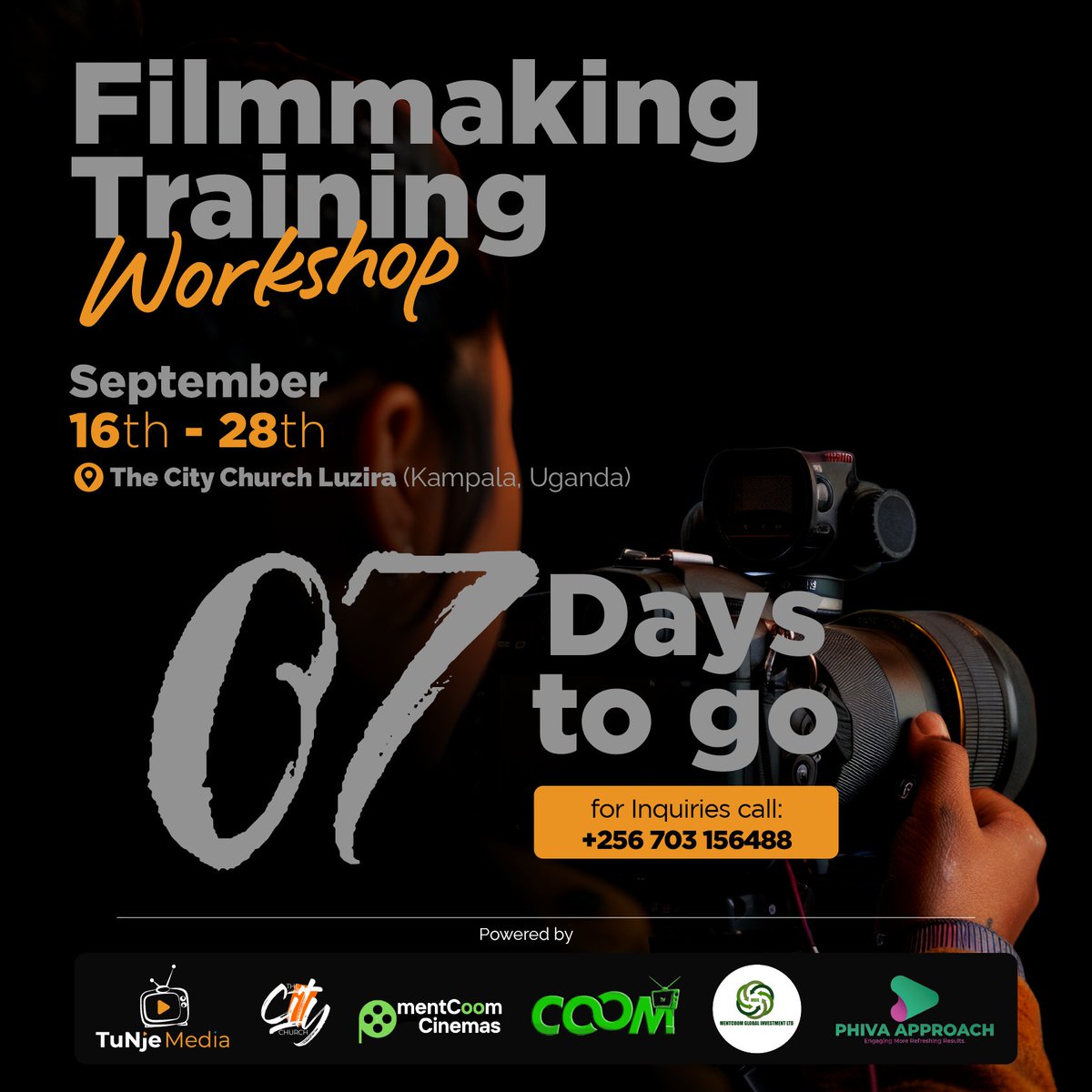 TuNjeMedia's tweet photo. We are 7 days away from our long-awaited filmmaking training!
Join our WhatsApp group using the link provided to plan properly.
https://t.co/J7infeHPFX

If you have any questions, feel free to contact us directly on
email: tunjemedia@gmail.com
Call: +256703156488 | +256788654750 https://t.co/pIbuJwn5e0